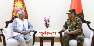 ড. মুহাম্মদ ইউনূস ও সেনাপ্রধানের সাক্ষাৎ